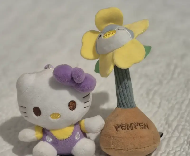 Peluches llavero Hello Kitty y flor Penpen