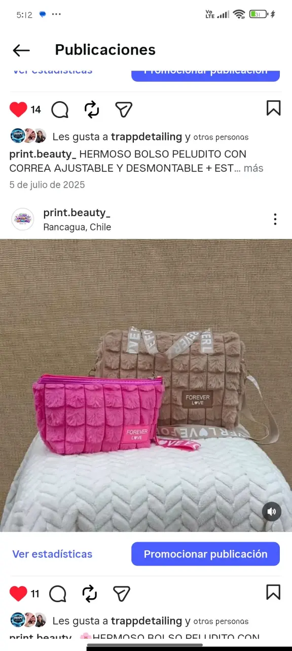Bolso peludo Forever Love con correa ajustable