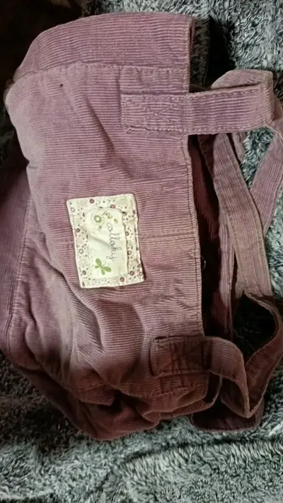 Bolso de pana color lila con bolsillo - miniatura 3