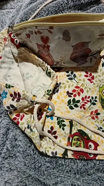 Bolso de tela con diseño de búhos - miniatura 3