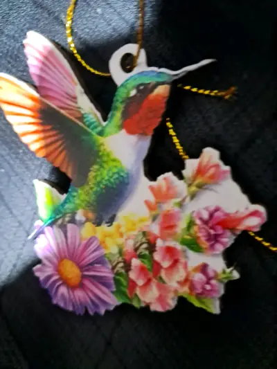 Guirnalda decorativa de colibríes y flores - miniatura 3