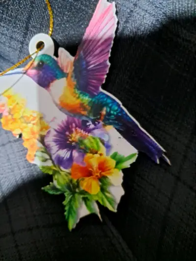 Guirnalda decorativa de colibríes y flores - miniatura 6