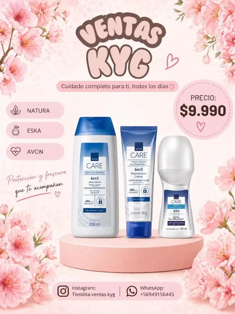 Set de cuidado personal Avon Care 6 en 1