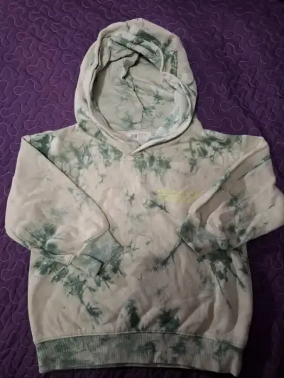 Polerón con capucha tie-dye verde H&M - miniatura 1