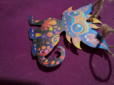 Set de adornos colgantes de madera decorativos - miniatura 3