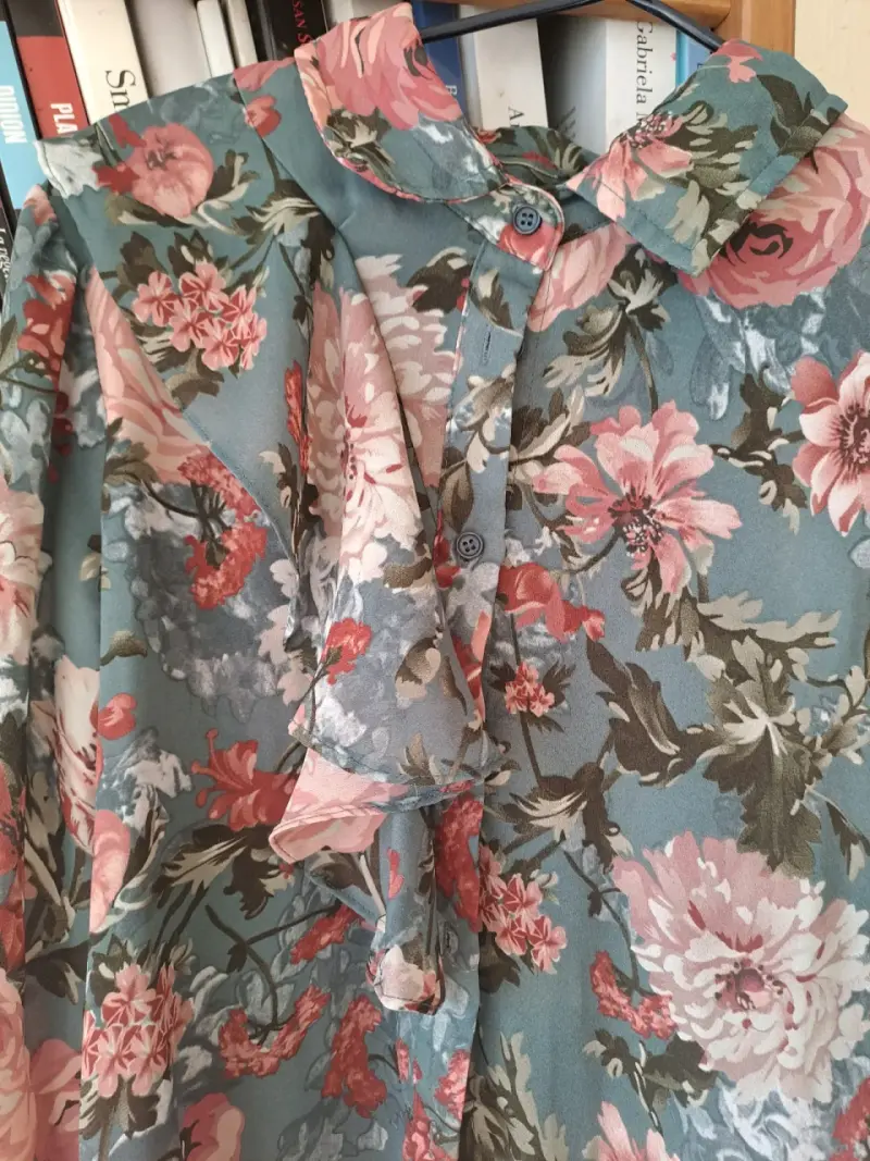 Blusa floral de gasa con lazo - 2