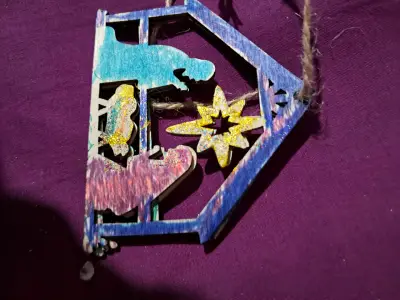 Adornos navideños de madera pintados a mano - miniatura 3