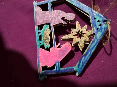 Adornos navideños de madera pintados a mano - miniatura 5