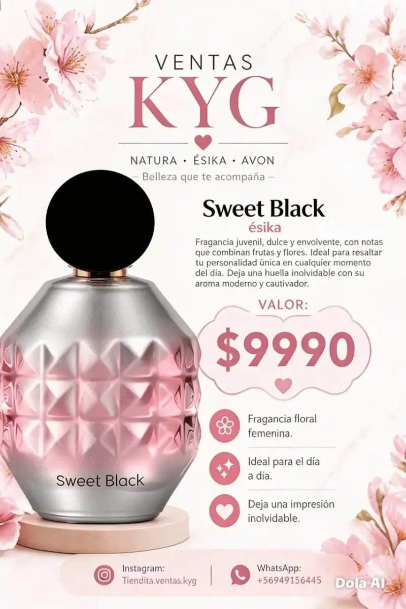 Perfume Sweet Black Ésika floral femenino