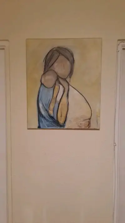 Cuadro abstracto de madre e hijo - miniatura 2