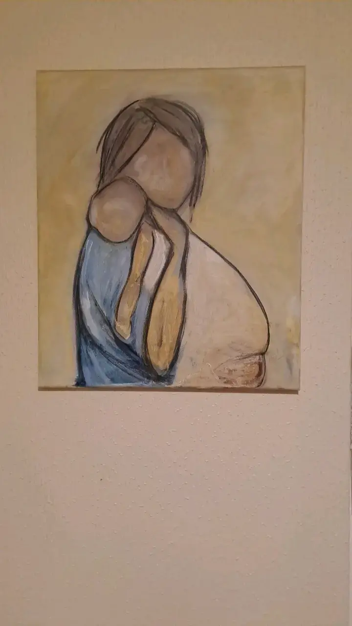 Cuadro abstracto de madre e hijo - 3