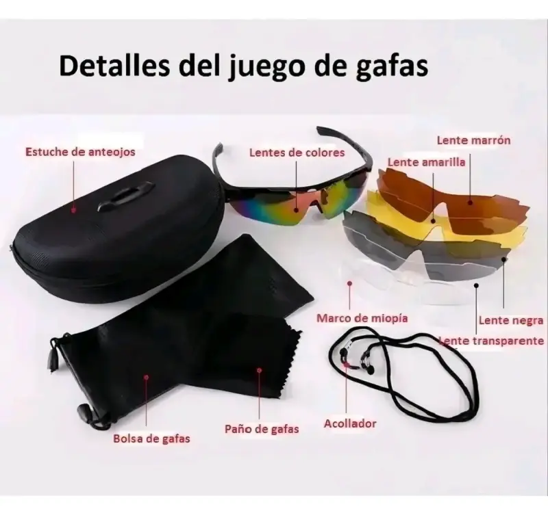 Gafas de sol deportivas con lentes intercambiables - 2