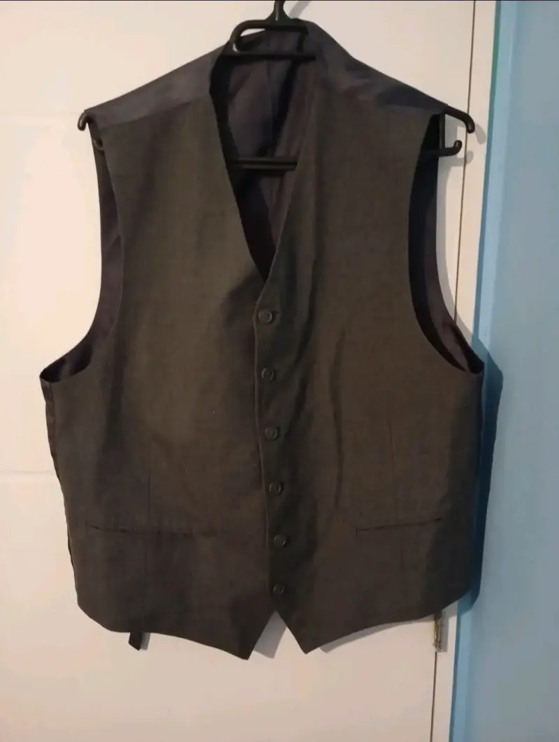 Chaleco, gillete formal gris para hombre