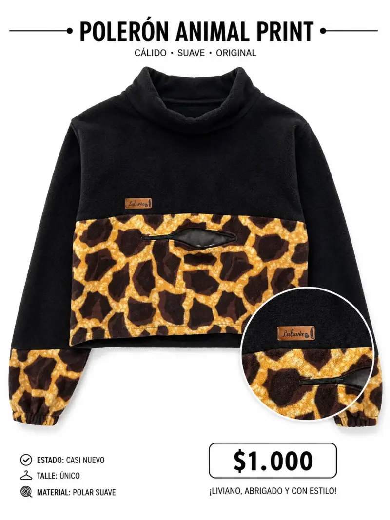 Polerón animal print polar suave