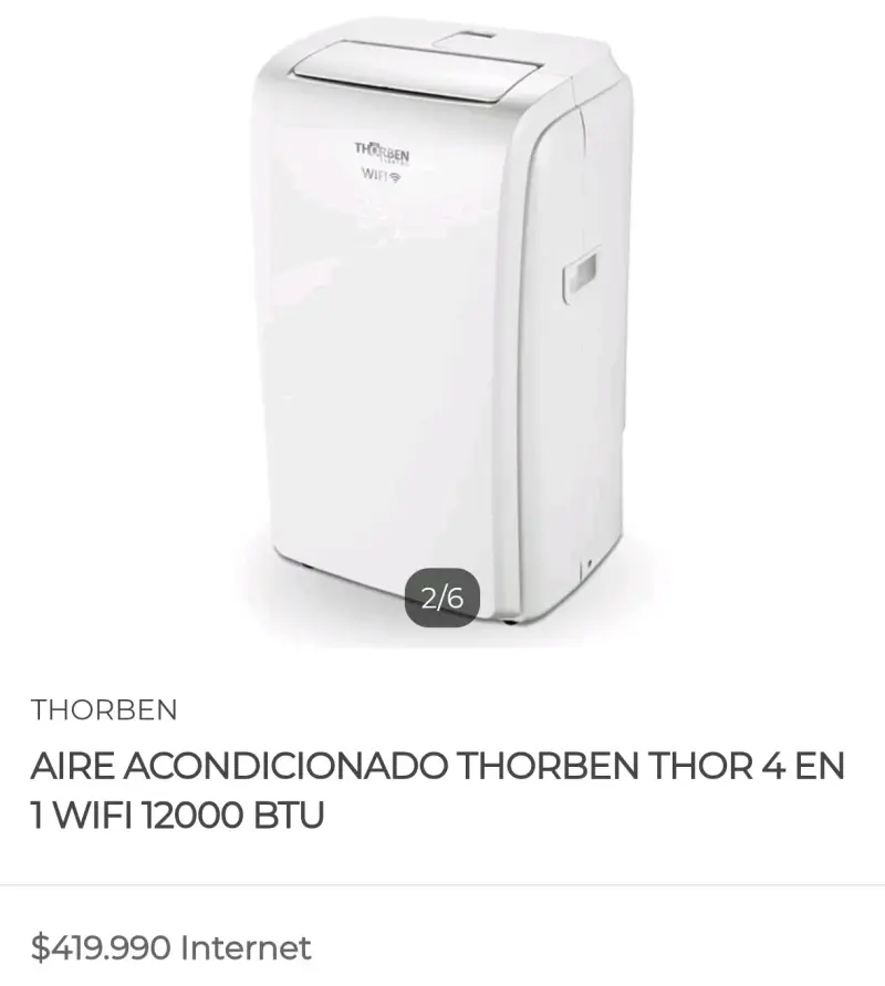 Aire acondicionado Thorben Thor 4 en 1 WiFi12000 B - 1