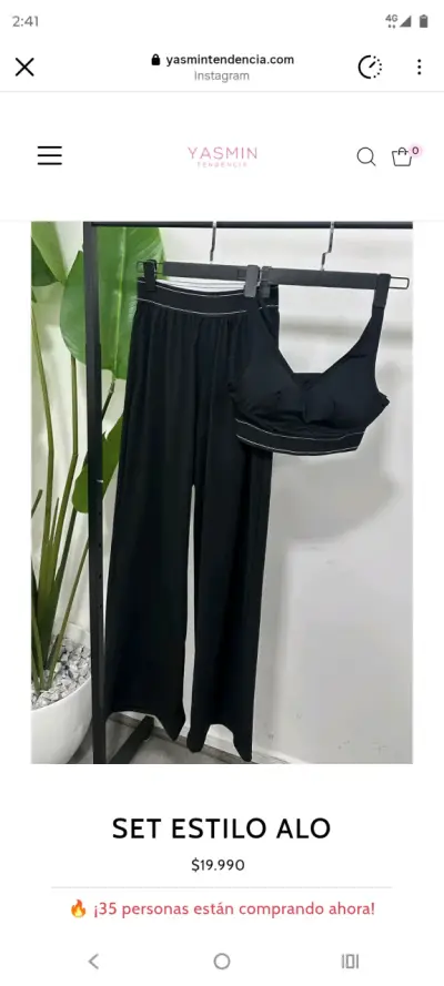Conjunto deportivo negro estilo Alo - miniatura 1