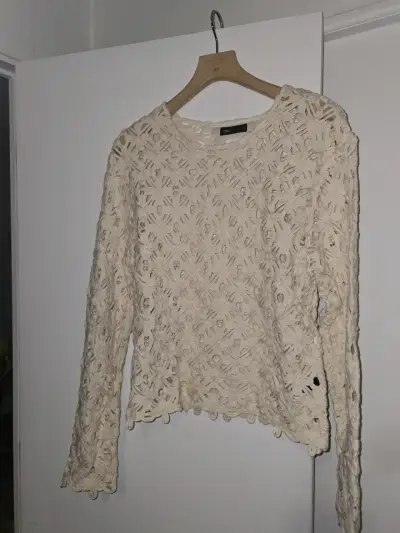 Suéter de encaje beige Zara Women - miniatura 1