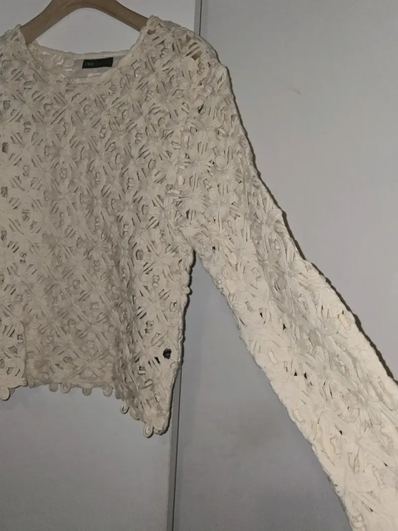 Suéter de encaje beige Zara Women - 4