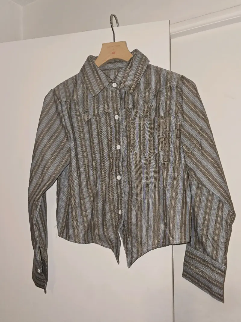 Camisa a rayas marrón - 1