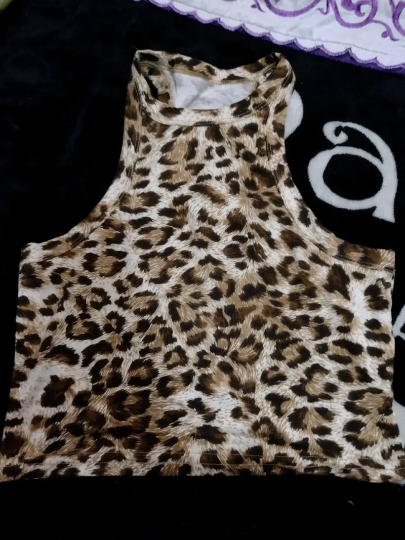Top sin mangas estampado animal print - 1