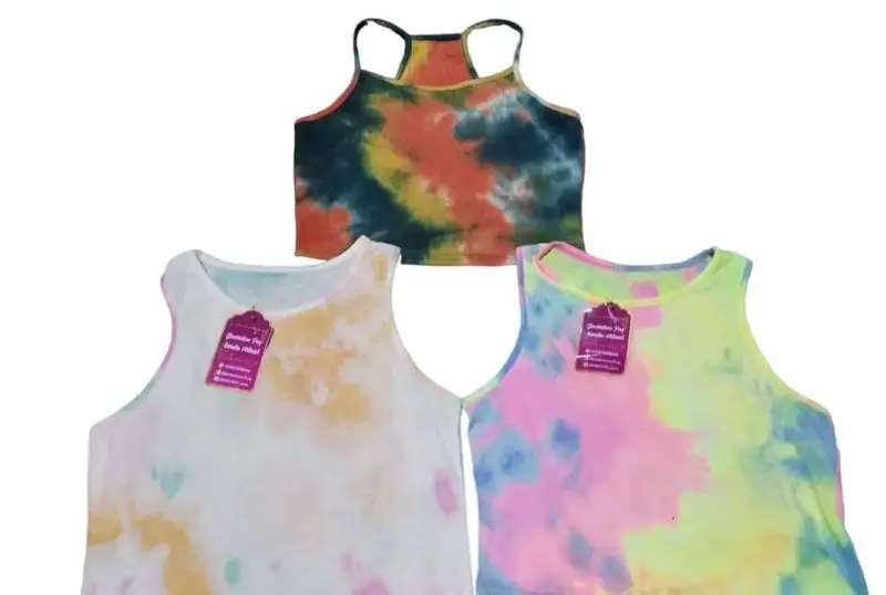 Poleras tie-dye sin mangas para mujer