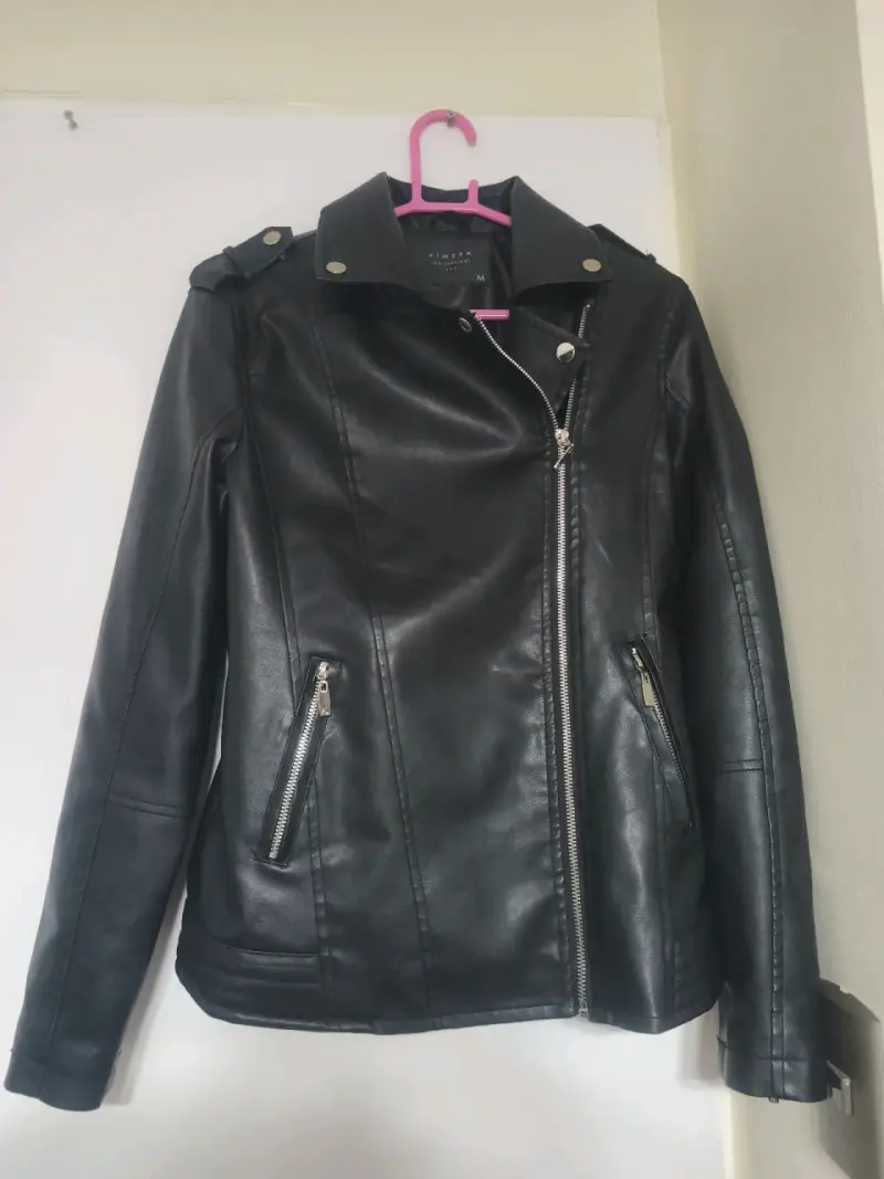 Chaqueta de cuero sintético negra Kimera - 1