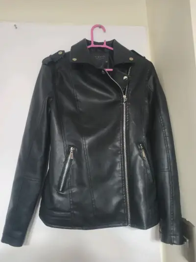 Chaqueta de cuero sintético negra Kimera - miniatura 1