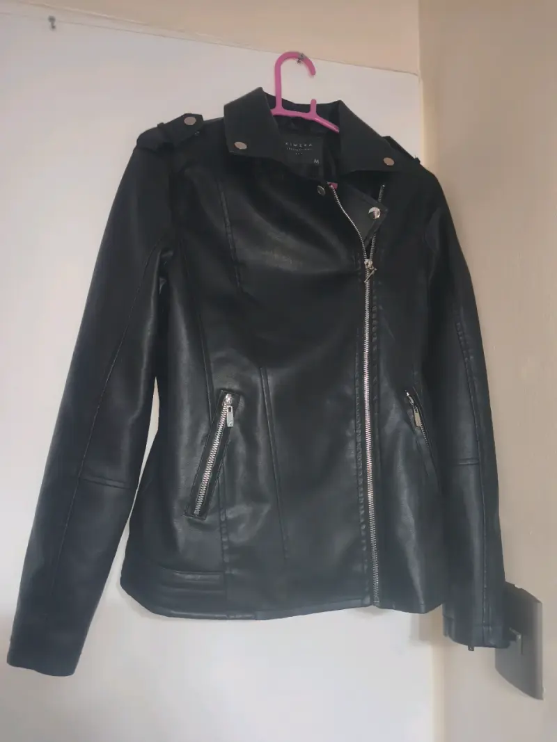 Chaqueta de cuero sintético negra Kimera - 2