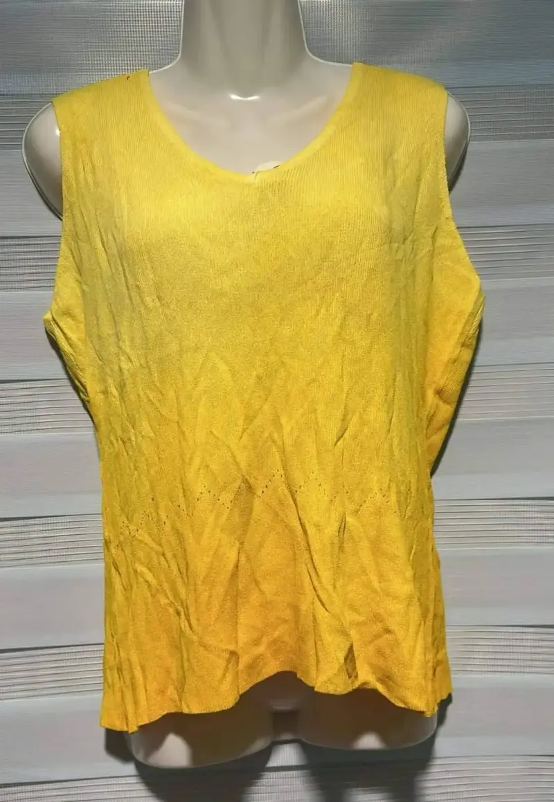 Polera sin mangas amarilla para mujer