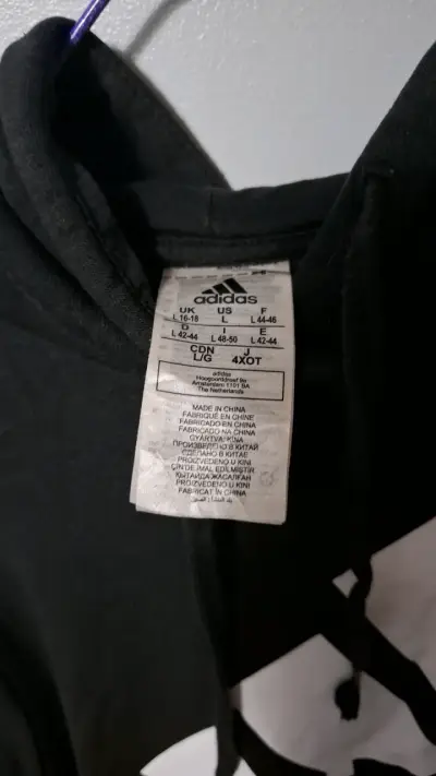 Polerón negro Adidas con capucha - miniatura 3
