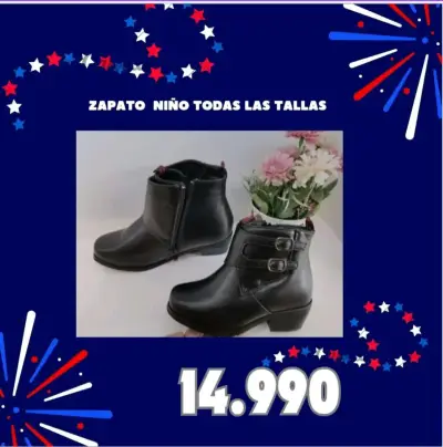 Botines negros para niño con hebillas - miniatura 1