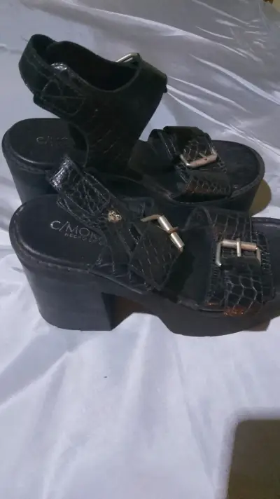 Sandalias negras de plataforma C/MORE - miniatura 3