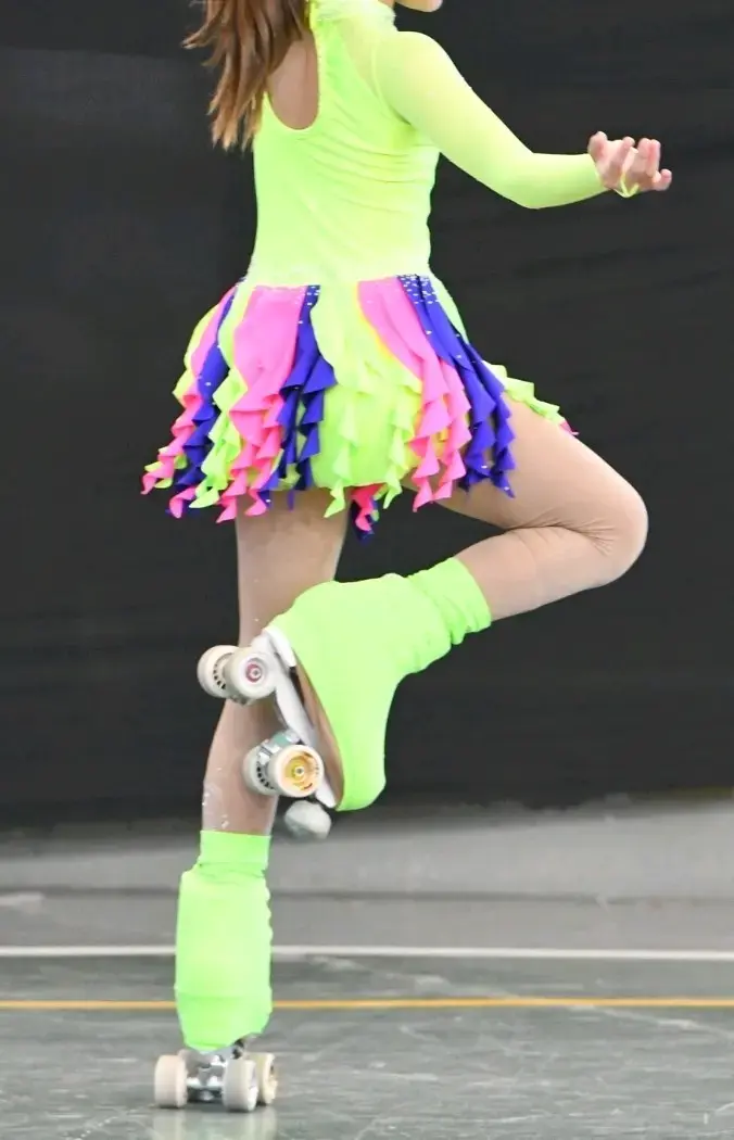 Malla de patinaje artístico neón multicolor - 1