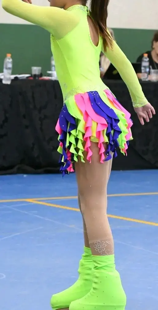 Malla de patinaje artístico neón multicolor - 3