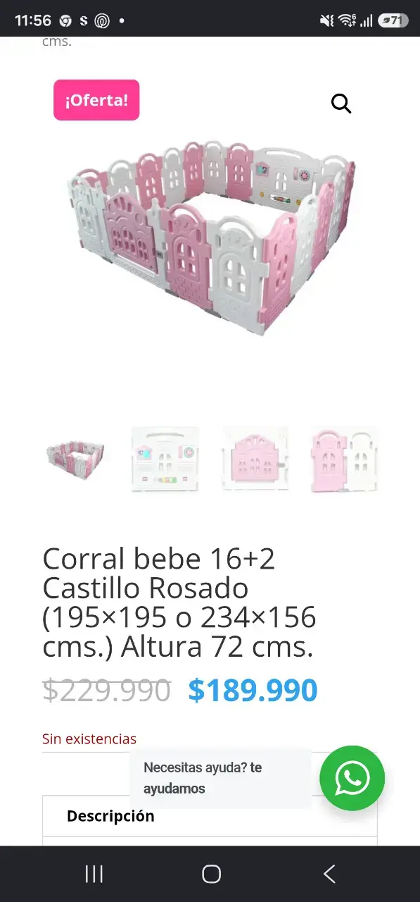 Corral de juegos infantil rosa y blanco - 3