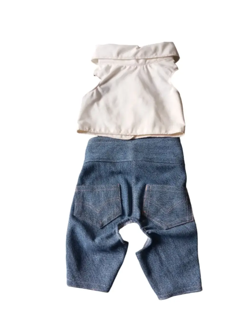 Conjunto de blusa y pantalon de mezclilla talla M - 2