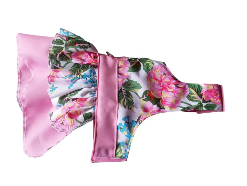 Vestido floral para perro con volantes - 2