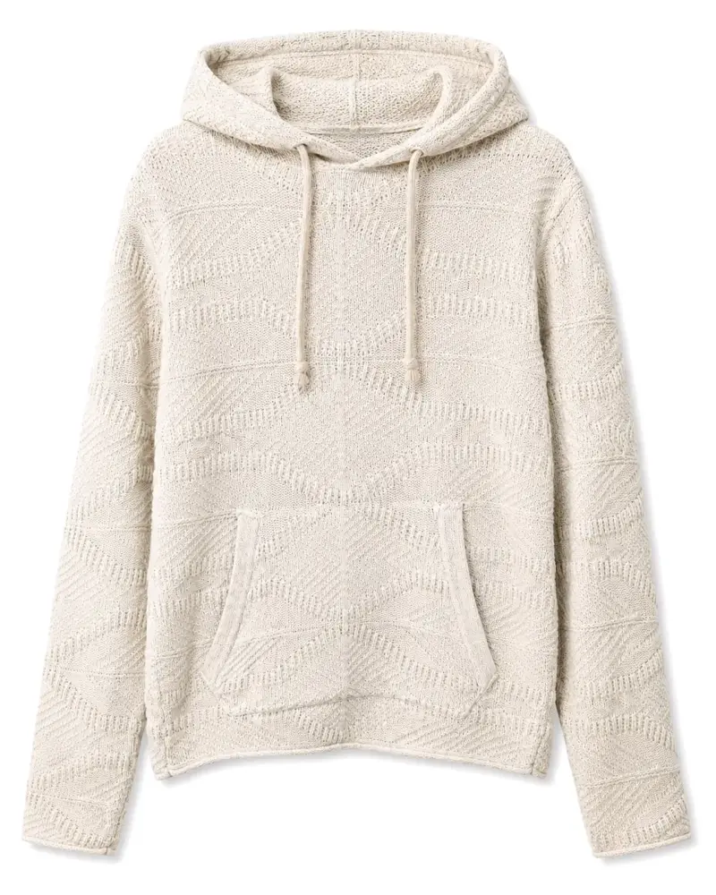 Polerón de lana beige con capucha