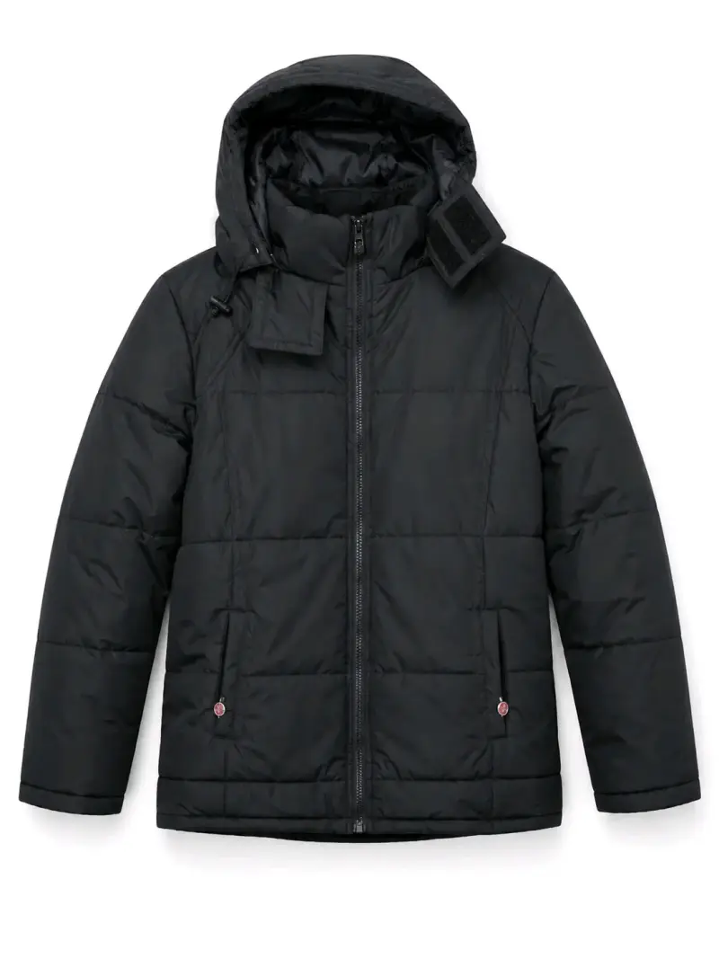 Chaqueta acolchada negra con capucha
