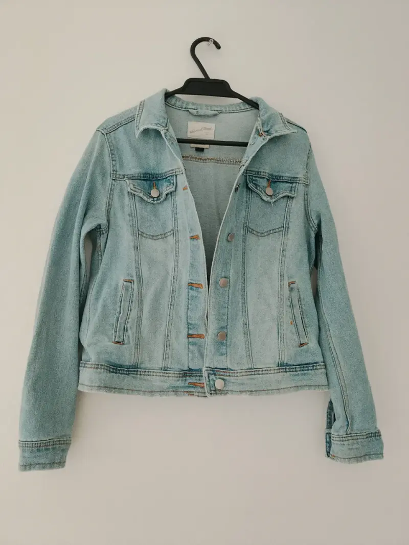 Chaqueta de mezclilla azul claro para mujer - 1