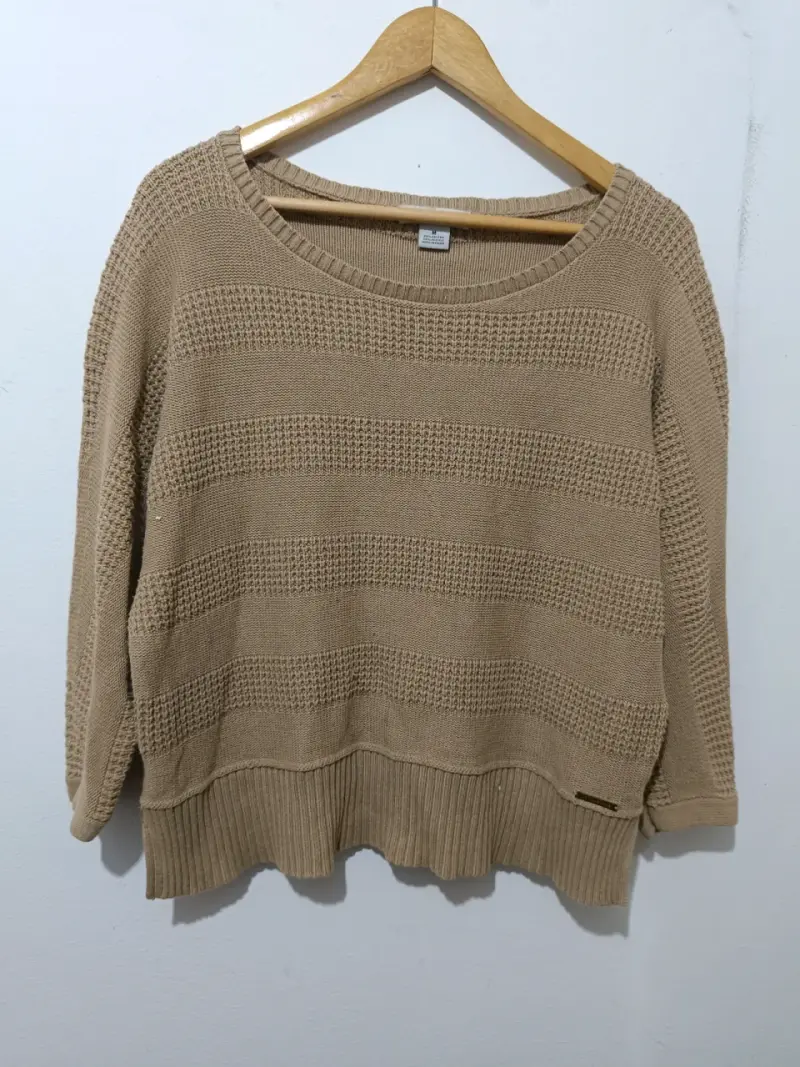 Suéter beige de punto para mujer - 1