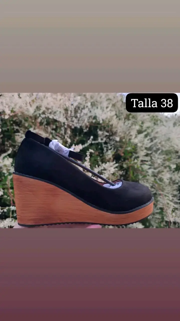Zapatos de cuña negros talla 38