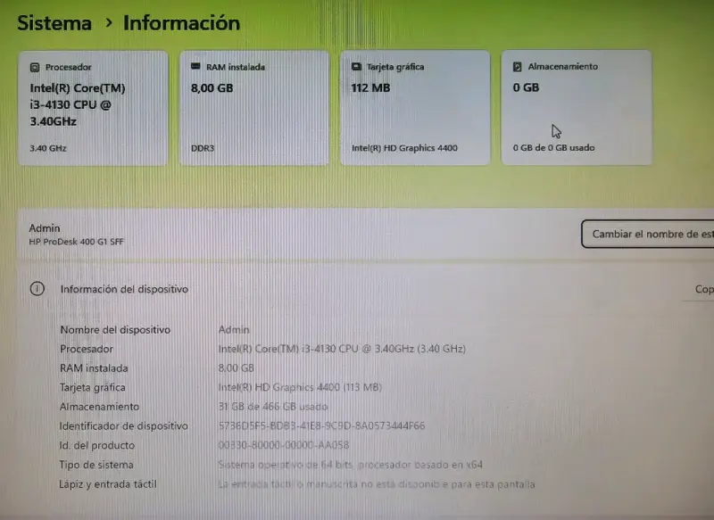 Vendo Computador de Escritorio HP ProDesk 400 G1 S - 4