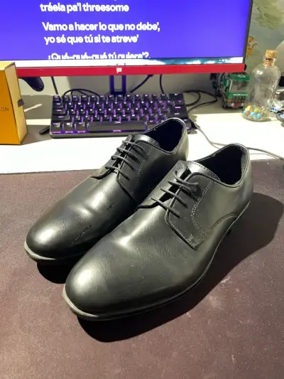 Zapatos formales de cuero negro para hombre - miniatura 1