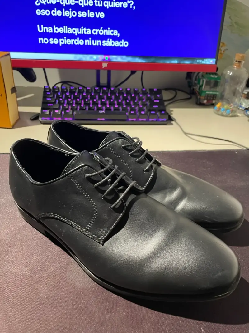 Zapatos formales de cuero negro para hombre - 2