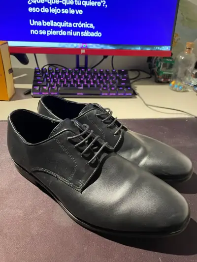 Zapatos formales de cuero negro para hombre - miniatura 2
