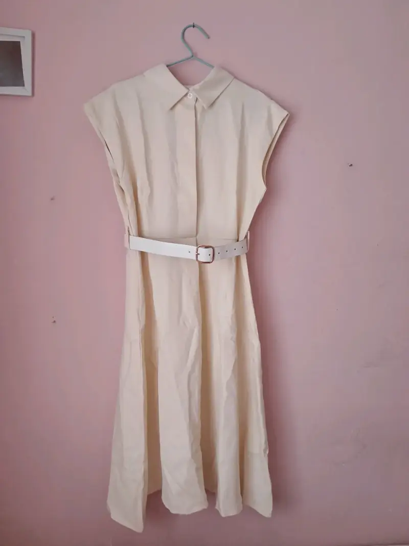 Vestido beige talla L - 2