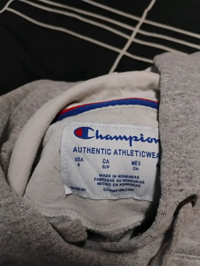Polerón gris Champion con capucha talla S - 2