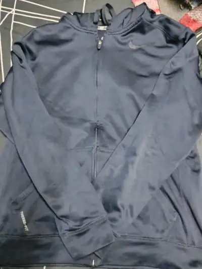 Polerón Nike azul con capucha y cierre talla M - miniatura 1