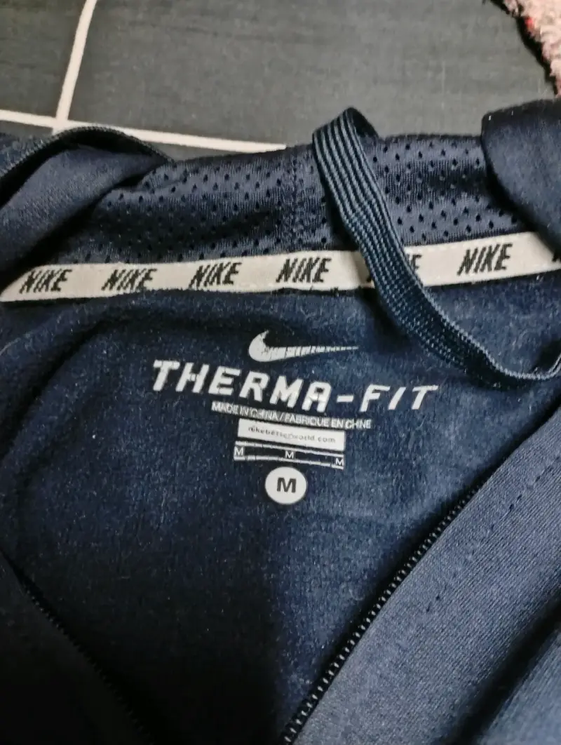 Polerón Nike azul con capucha y cierre talla M - 3